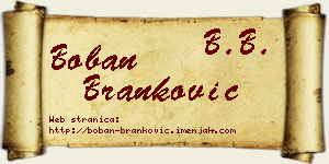 Boban Branković vizit kartica